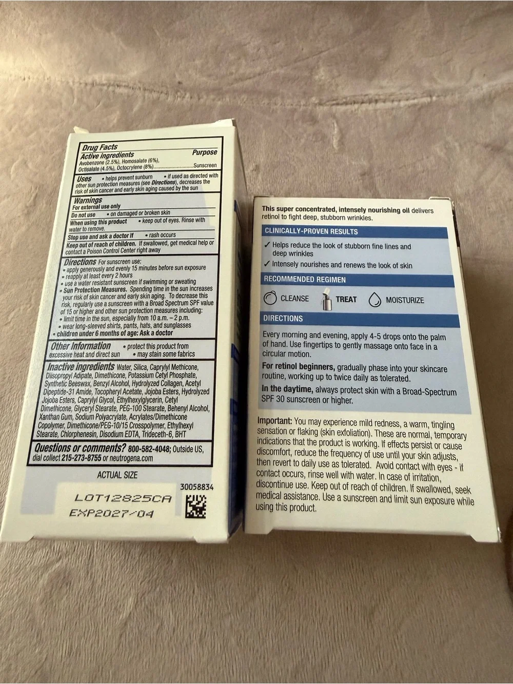 Neutrogena Collagen Bank SPF 30 Moisturizer & Retinol Oil – Blue/White